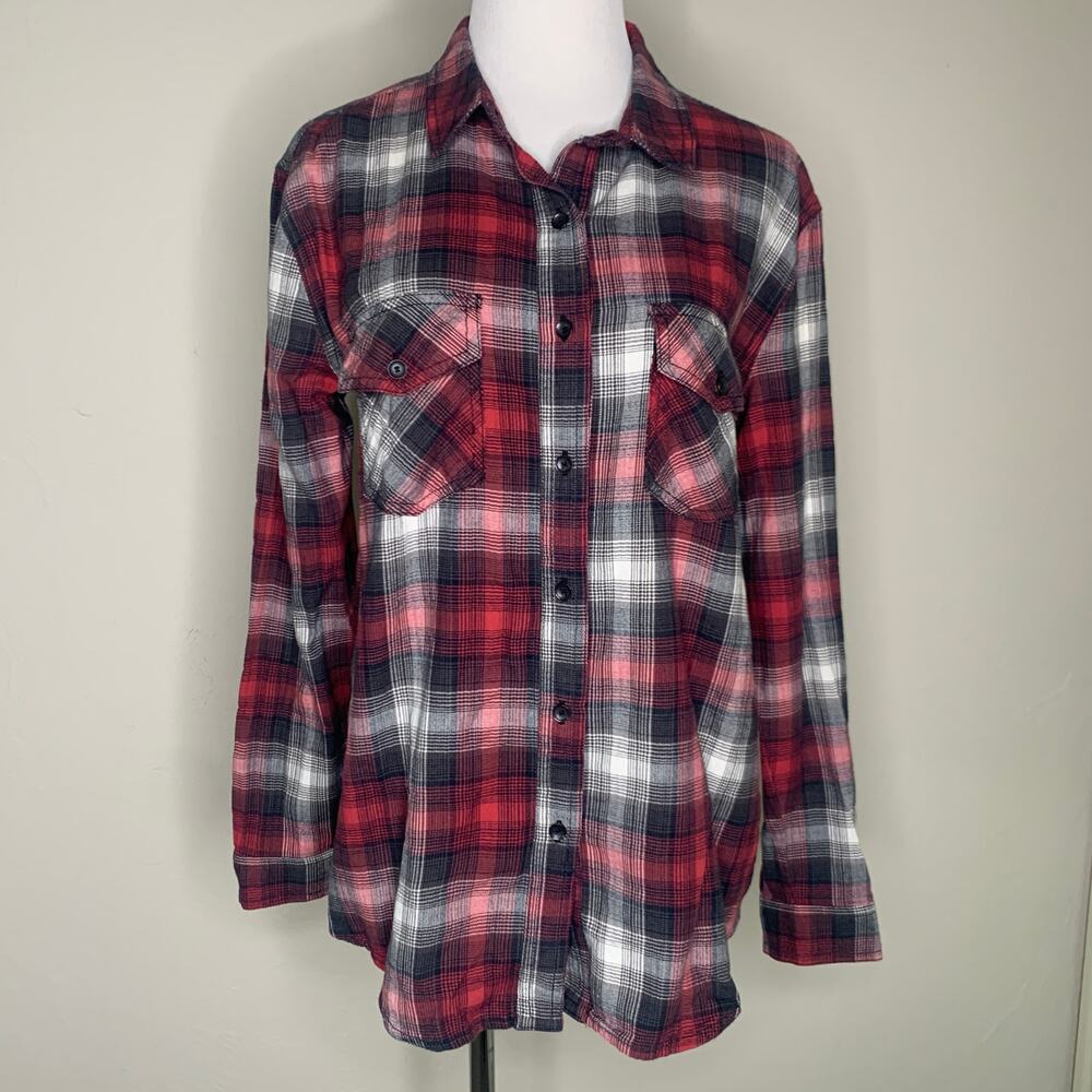 Treasure & Bond Red Plaid Flannel Shirt Small